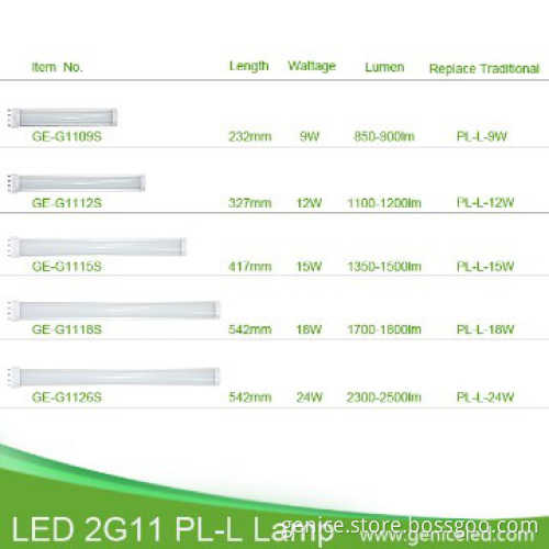 shenzhen factory 26w 417mm length 2g11 tubes
